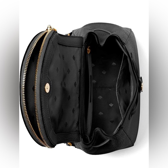 KATE SPADE LEILA MEDIUM FLAP BACKPACK TOTE BAG
BLACK SOFT LEATHER - Picture 4 of 6